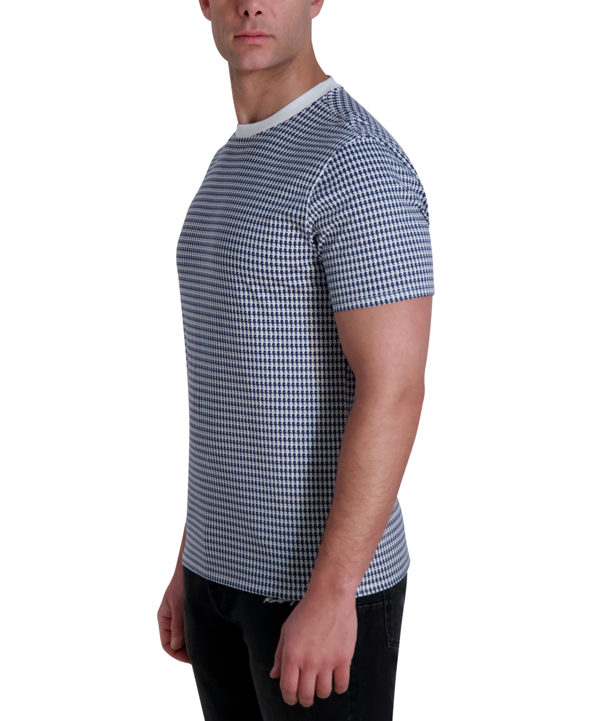 Karl Lagerfeld Men's Houndstooth T-shirt In Navy