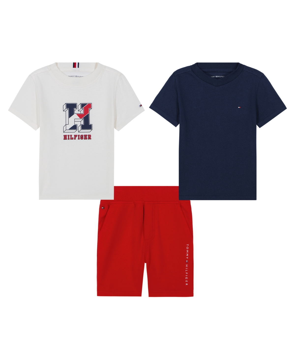Shop Tommy Hilfiger Toddler Boys 3-piece T-shirt And French Terry Shorts Set
