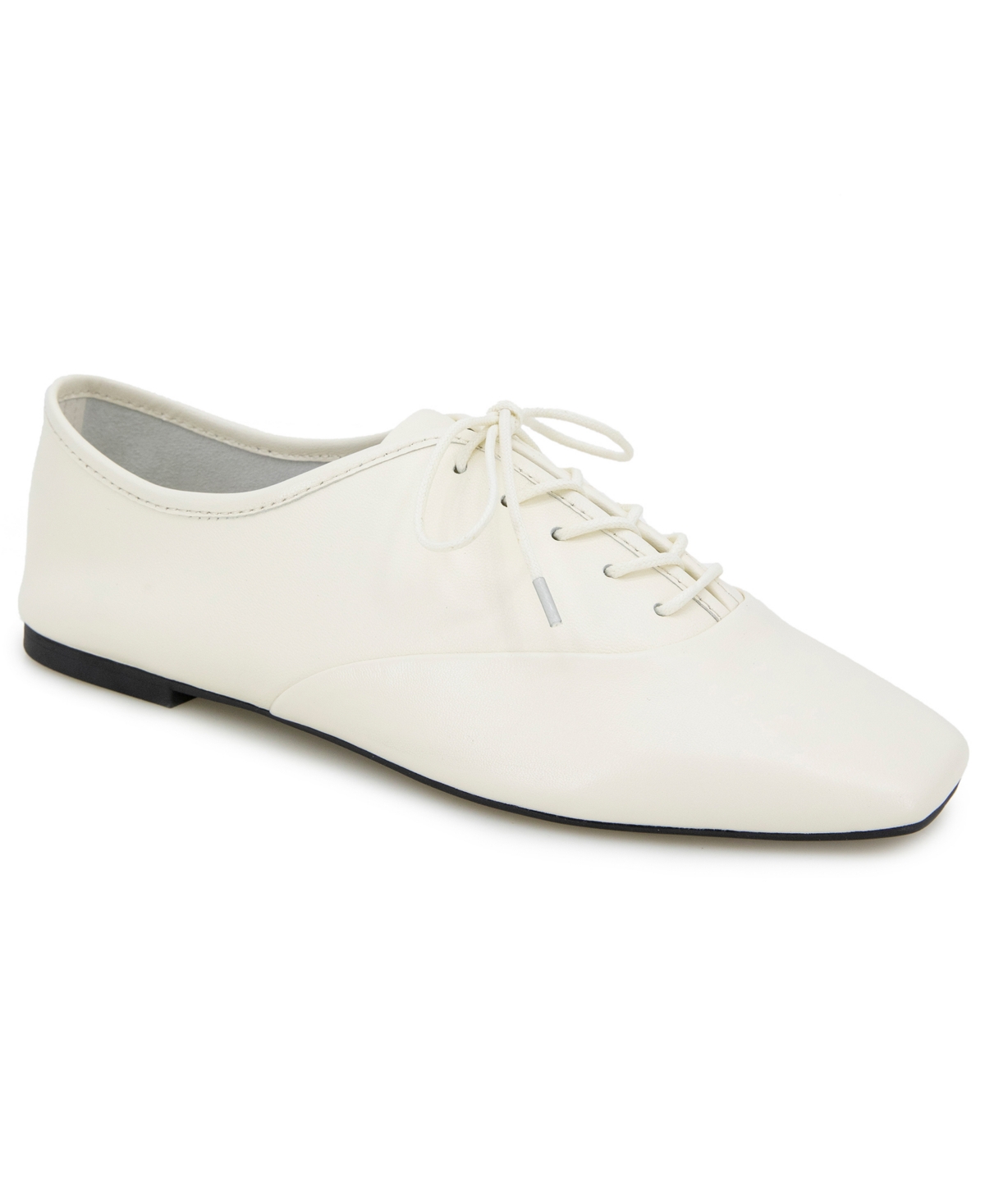 Women's Justice Square Toe Lace Up Flats - Ecru