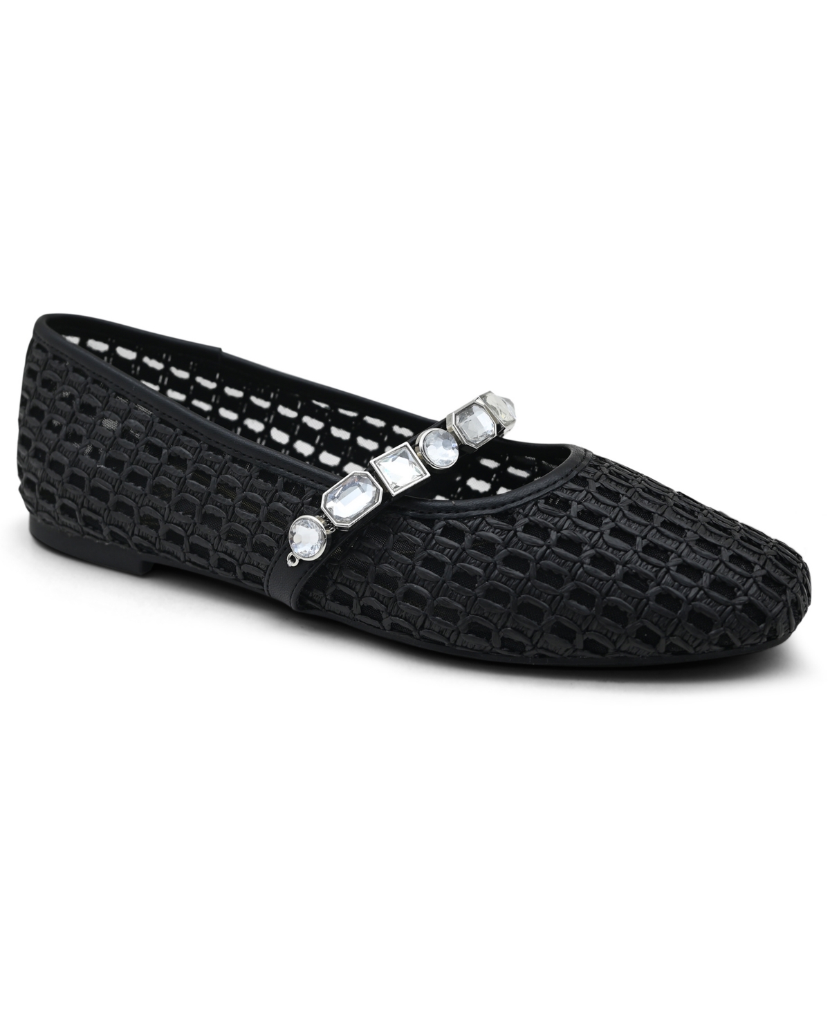Kenneth Cole New York Women's Zeta Mary Jane Ballet Flats In Black Raffia