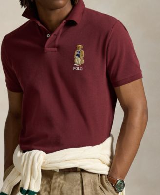 Men's Custom Slim Fit Bear Mesh Polo Shirt