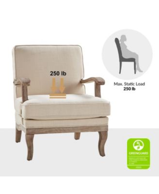 Rinaldo Wooden Upholstered Armchair with Wooden Legs