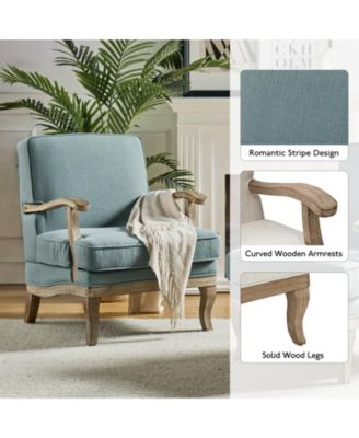 Rinaldo Wooden Upholstered Armchair with Wooden Legs