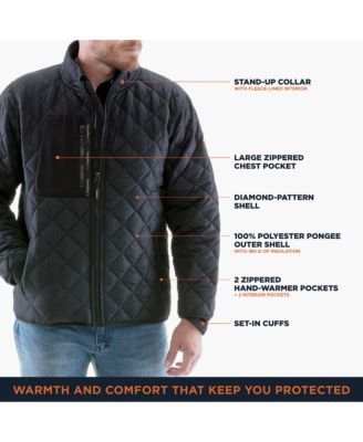 Big & Tall EnduraQuilt Diamond Quilted Puffer Jacket - Insulated Cold Weather Water-Resistant Winter Coat