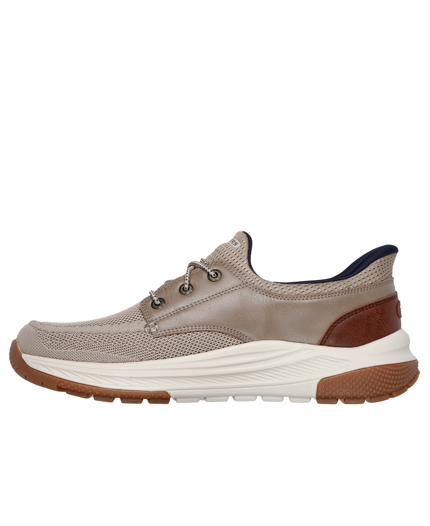 Мужские кроссовки Skechers Slip-ins Relaxed Fit: Meroe - Alden Casual Boat, цвет: Серо-коричневый — фото 4