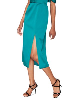 Women's Bow-Trim Satin Midi Dress