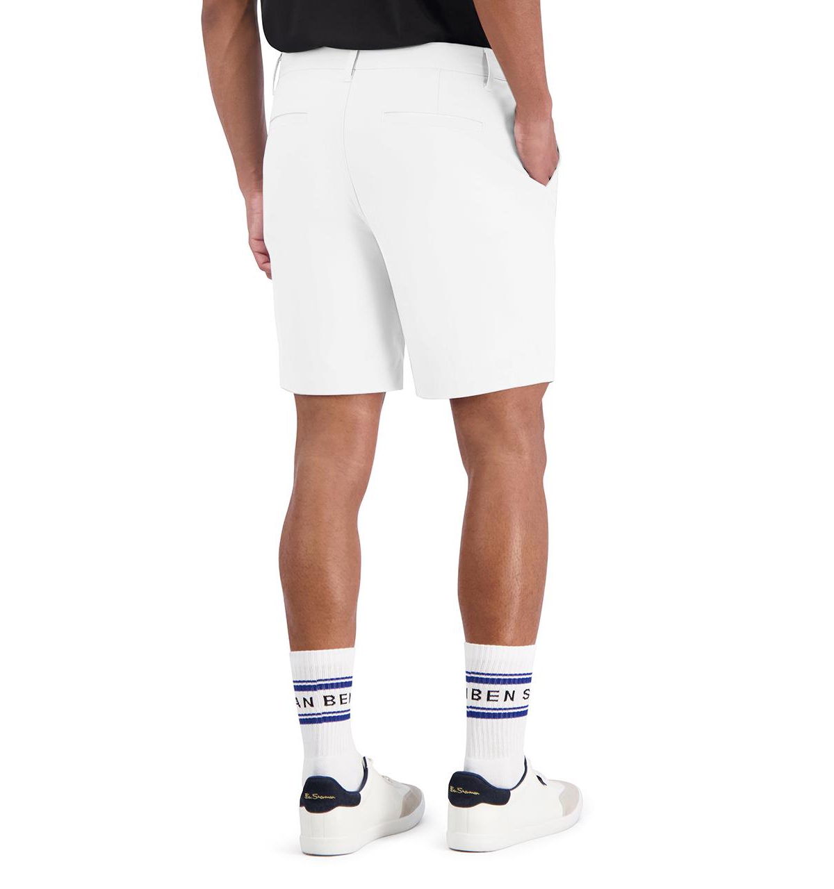 Ben Sherman Men's Golf 4-way Stretch Tech Shorts In White