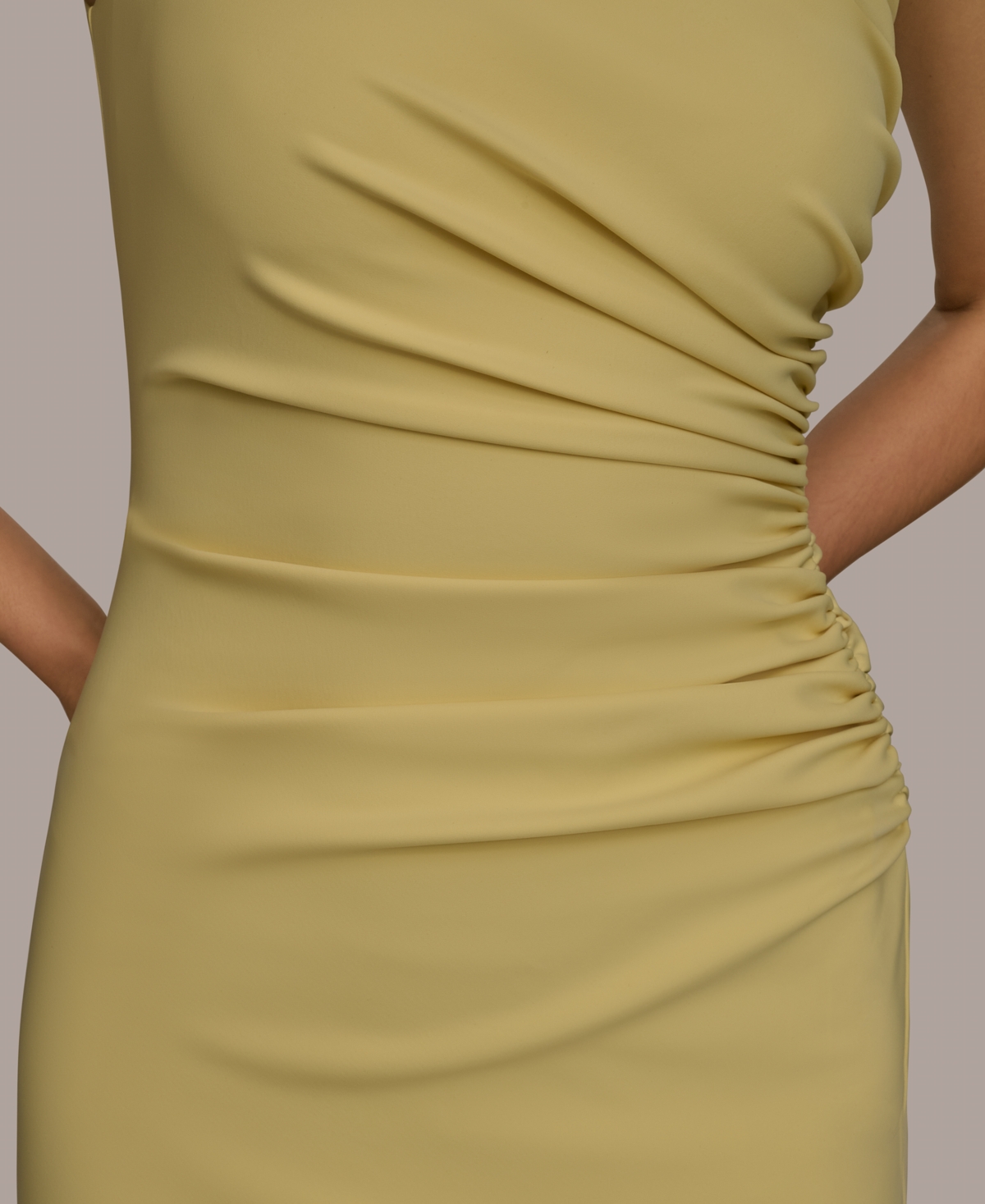 Donna Karan New York Ruched One-shoulder Cocktail Dress In Green