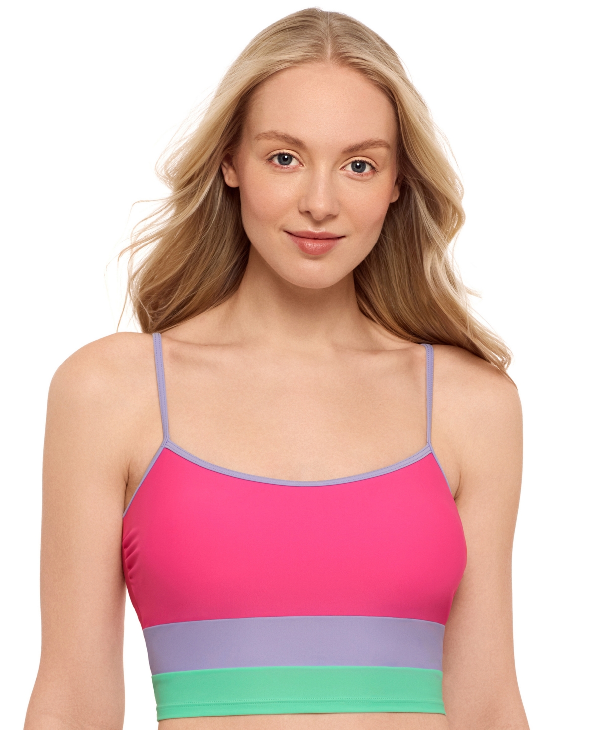 Juniors' Colorblocked Midkini Top, Exclusively at Macy's - Pink
