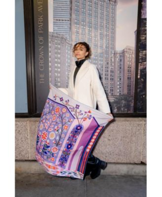 Double Sided Wool Silk Scarf Of Flower Imagination