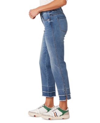 Petite Triple-Seam Cuff Kick-Flare Denim Jeans