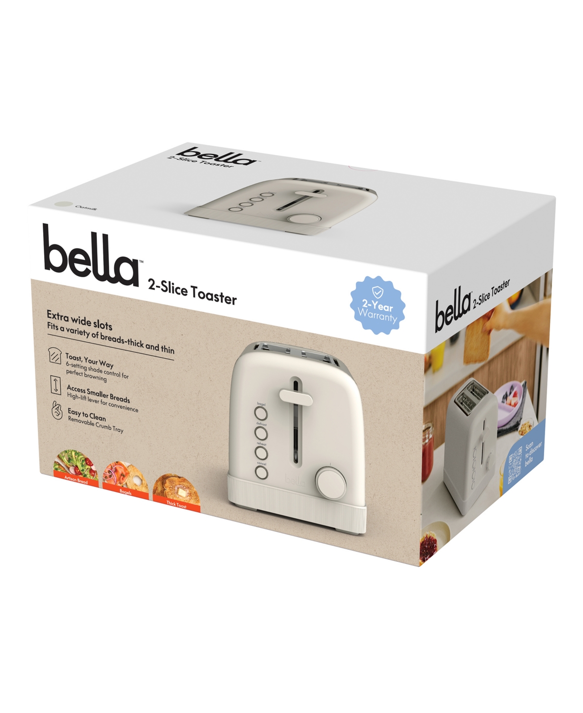 Bella 2-slice Toaster 35118 In Oatmilk