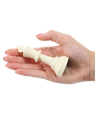 Color Bright Plastic Staunton Tournament Chess Pieces with 3.75 in. King - Half Chess Set of Chess Pieces Only, White