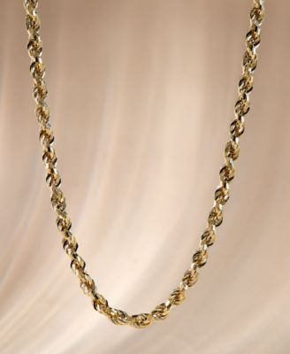 Lightweight Rope Chain Necklace (5.5mm) in 10k Yellow Gold, 22"