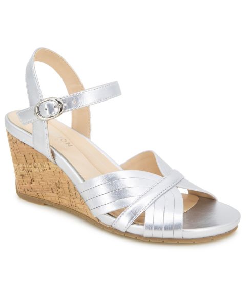 Женские сандалии Kenneth Cole Reaction Gomi Wedge, цвет: Серебряный