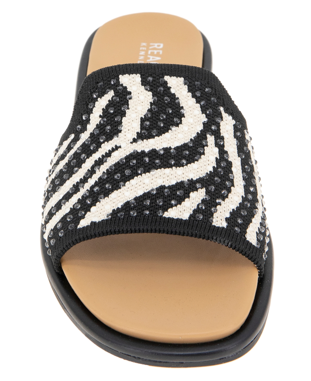 Kenneth Cole Reaction Women's Warmth Slide Flat Sandals In Zebra Knit