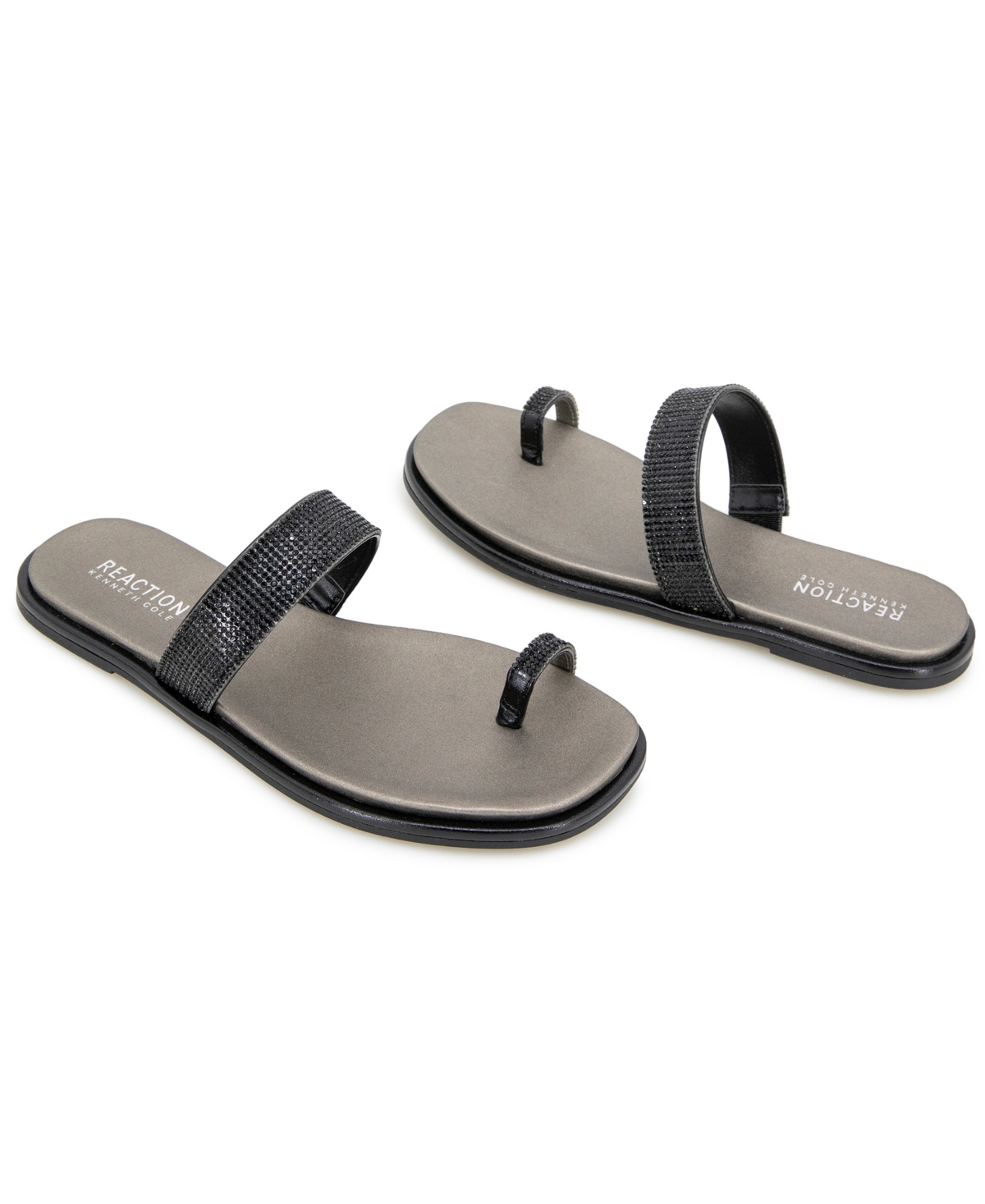 Kenneth Cole Reaction Women's Wilfred Toe Loop Flat Sandals In Black