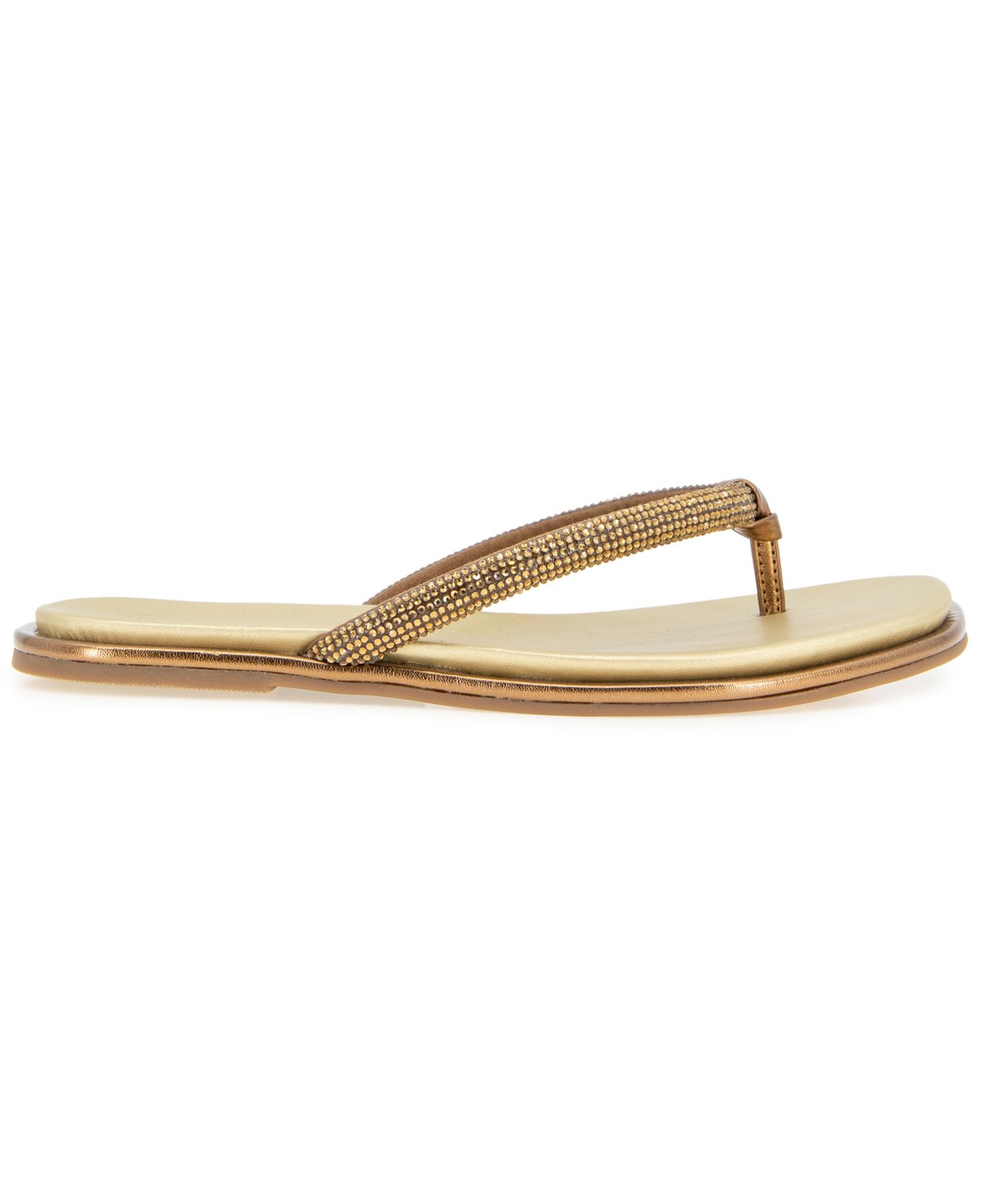 Женские сандалии Kenneth Cole Reaction Wynwood Crystal Strap Flat, цвет: Бронзовый — фото 2