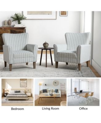 Upholstered Warren Armchair with Solid Wood Legs