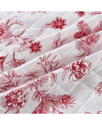 Festive Holiday Reversible Microfiber Quilt Set with Shams