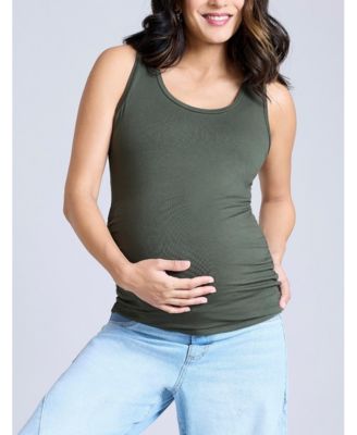 Maternity Scoop Neck Side-Ruched Tank Top - Motherhood