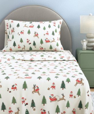 Ultra-Soft Turkish Cotton Flannel Christmas Print Sheet Set