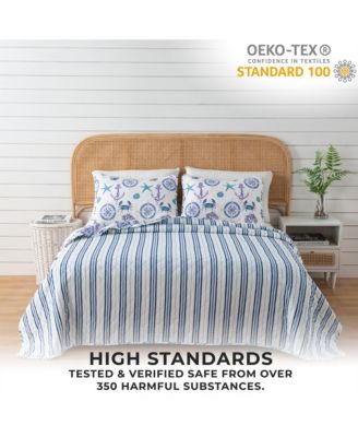 Nautical Microfiber Quilt Set With Shams