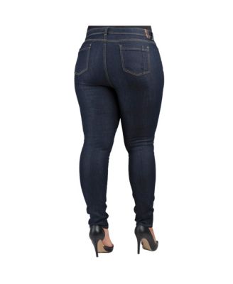 Plus Size Curvy-Fit Basic 5 Pockets Skinny Jeans Raw 31