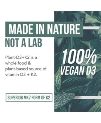 Organic Plant-D3 + K2 5000 IU Capsules Supplement