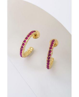 Serena Molten Gemstone Hoop Earrings