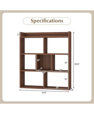 7 Cubes Open-back Bookshelf with Anti-Toppling Devices