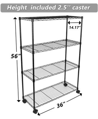 Simple Deluxe 36Lx14Wx54H inch, 4-Tier Heavy Duty Storage Shelving Unit
