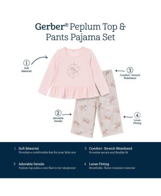 Toddler Girls 2-Piece Peplum Pajama Set