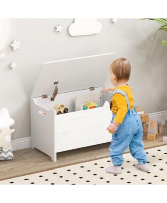 Wooden Kids Toy Box with Safety Hinge