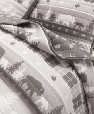 Rustic Woodland Reversible Microfiber Quilt Set with Shams