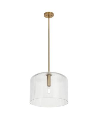Lallie Ribbed Glass Drum Pendant Ceiling Light Fixture