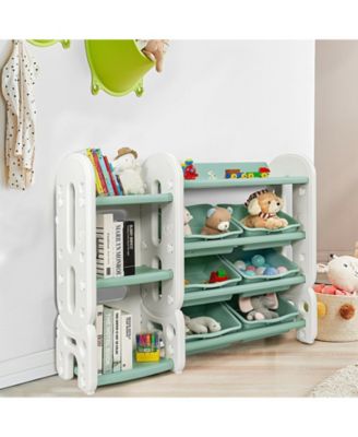 Kids Toy Storage Organizer with Bins and Multi-Layer Shelf for Bedroom Playroom