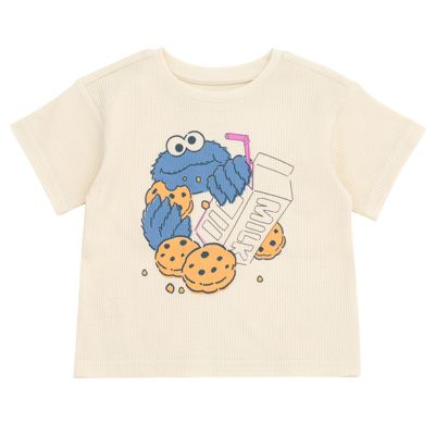 Toddler Boys Cookie Monster Waffle Knit T-Shirt and Shorts Outfit Set