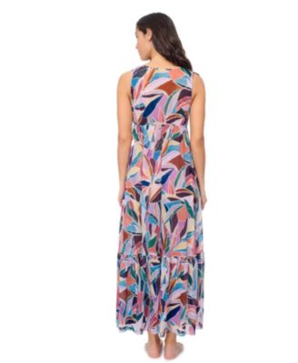 Women's Aura V Neck Maxi Mesh Dress