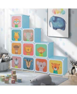 12 Cube Kids Wardrobe Closet with Hanging Section and Doors