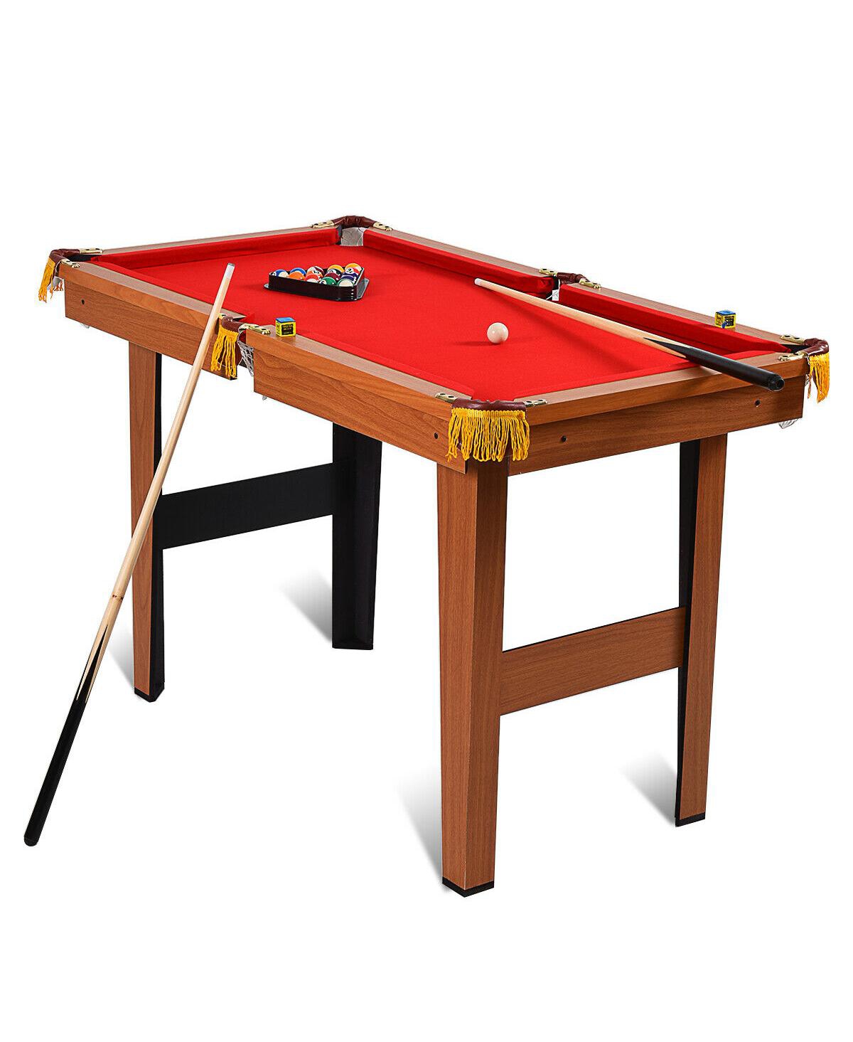 48 Inch Mini Table Top Pool Table Game Billiard Set - Red