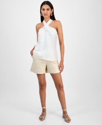 Women's Linen-Blend Halter Top, Exclusively at Macy's