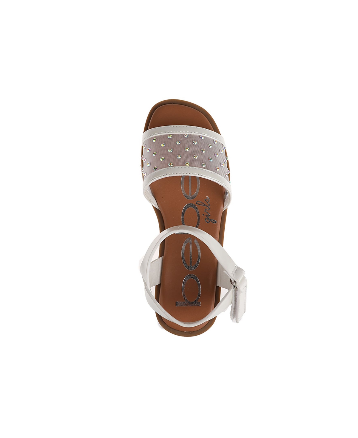 Bebe Little Girls Sparkly Fashion With Rhinestone Sandals In White