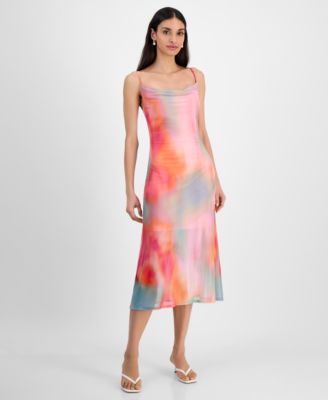 Women's Printed Mesh Midi Slip Dress, Exclusively at Macy's