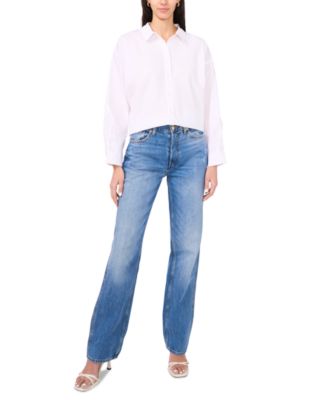 Women's The Amora Ruffle-Trim Button-Front Cotton Shirt