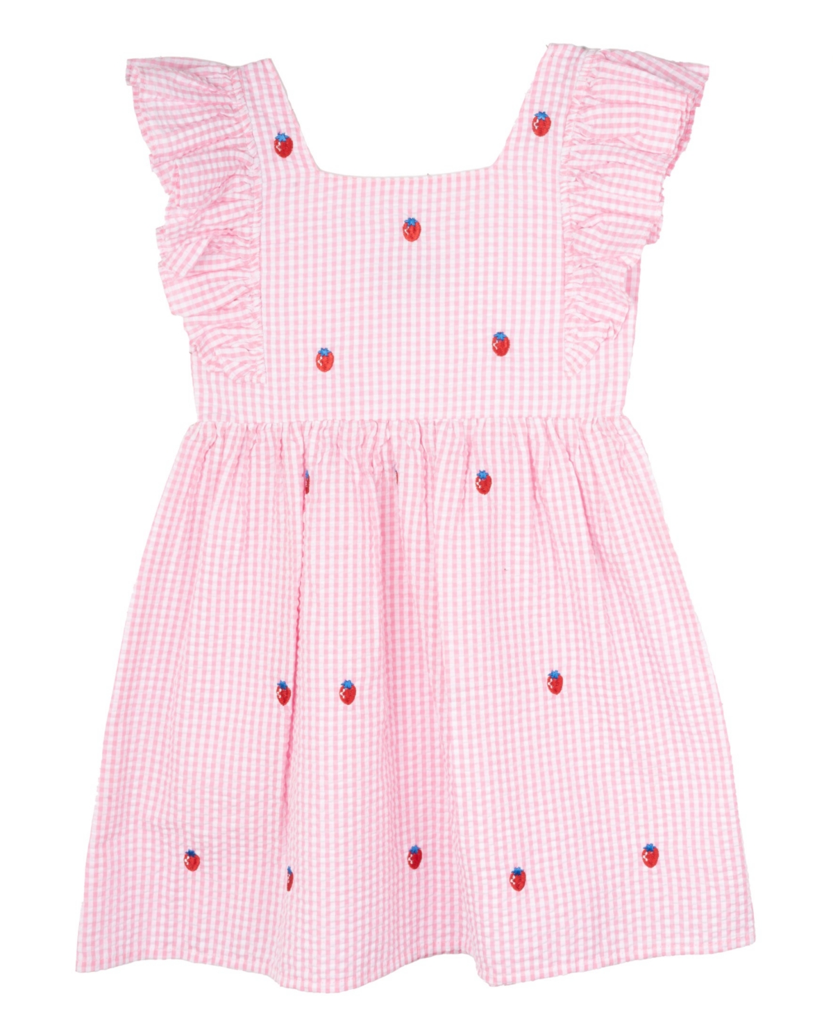 Shop Rare Editions Toddler And Little Girls Strawberry Seersucker Dress In Pink