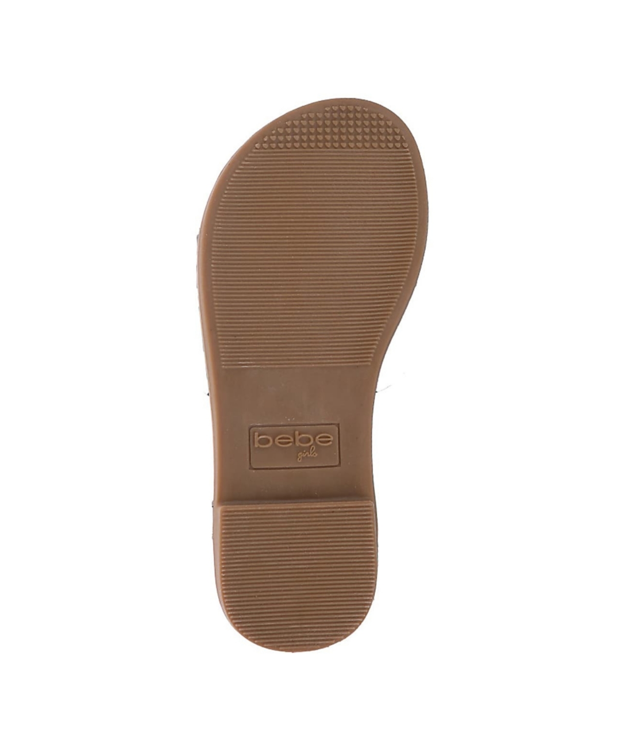 Bebe Little Girls Embossed Flat With Medallion Hardware Sandals In White