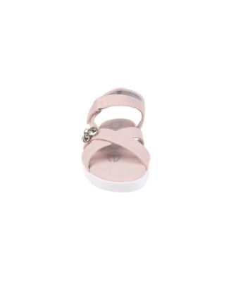 Little Girls Sporty with Flower Gem Accent Sandals