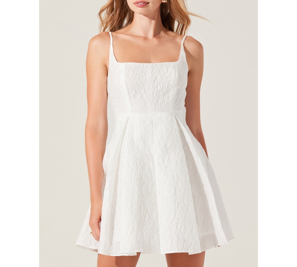 ASTR WOMEN'S ELLIE JACQUARD FIT & FLARE DRESS