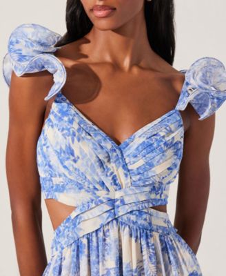 Women's Fritillaria Ruffle-Sleeve Maxi Dress